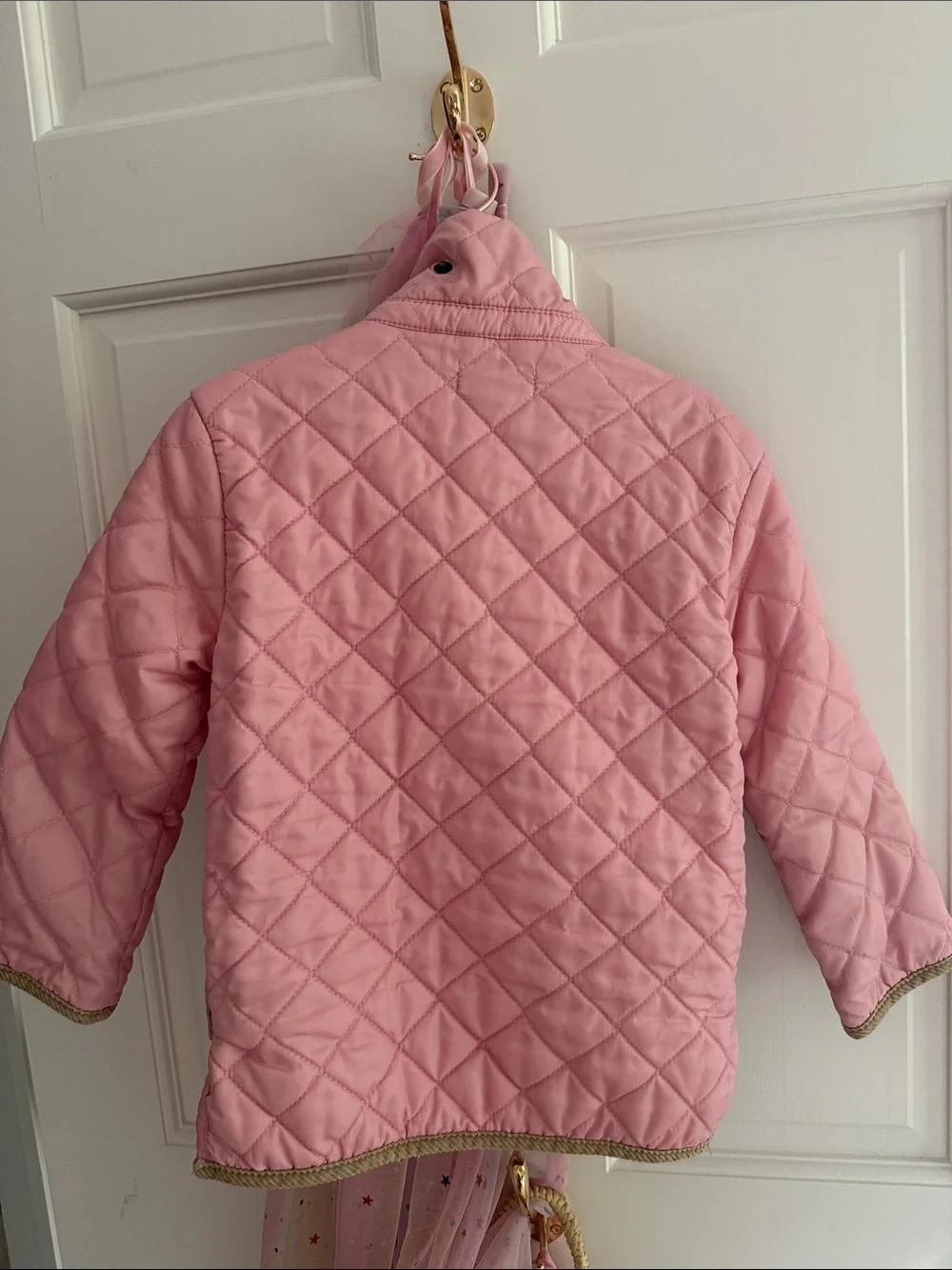 Ralph Lauren Pink Quilted Barn Jacket with Corduroy Trim 2T